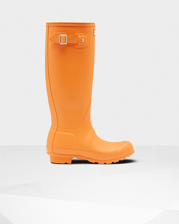  Hunter women's original tall wellington boots : marigold