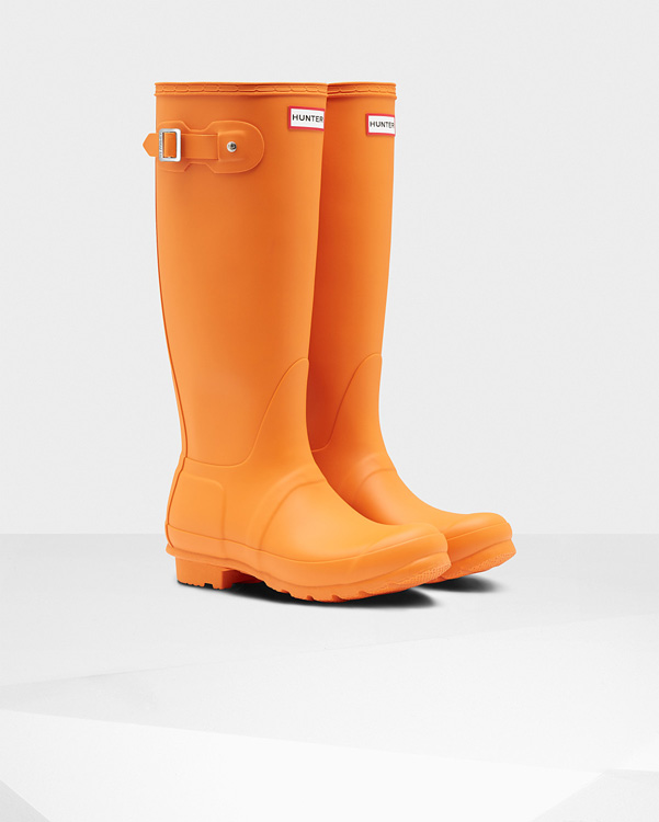  Hunter women's original tall wellington boots : marigold