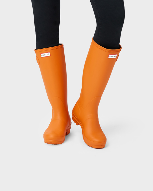  Hunter women's original tall wellington boots : marigold