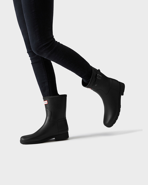  Hunter women's original refined short wellington boots : black