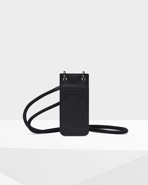  Hunter original rubberised leather phone pouch : black