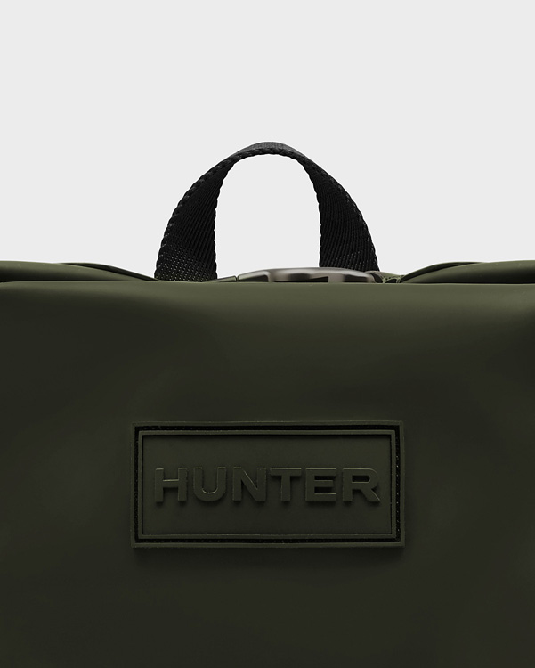  Hunter original top clip backpack - rubberised leather : dark olive