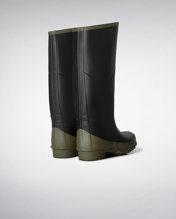  Hunter argyll bullseye full knee wellington boots : black