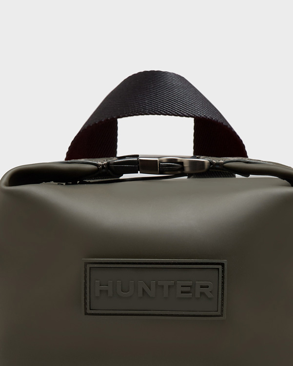  Hunter original mini top clip backpack - rubberised leather : dark olive