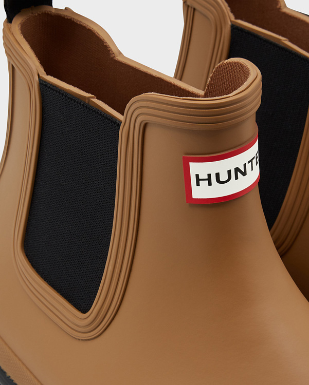  Hunter men's original dark sole chelsea boots : pluto/black