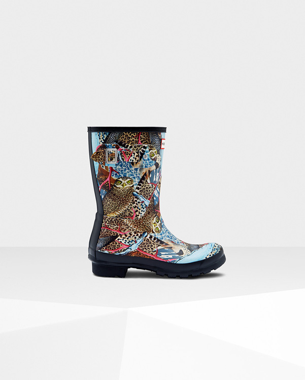  Hunter women's original hypernormal print short wellington boots : hypernormal