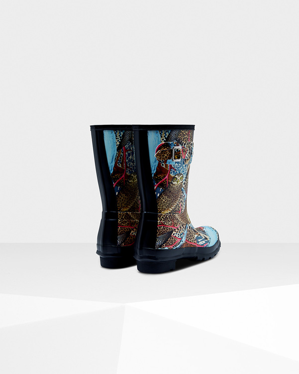  Hunter women's original hypernormal print short wellington boots : hypernormal