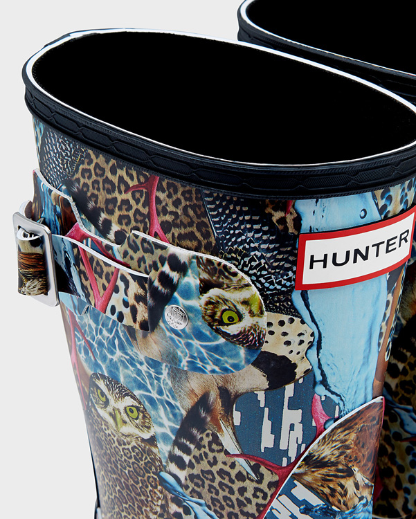  Hunter women's original hypernormal print short wellington boots : hypernormal