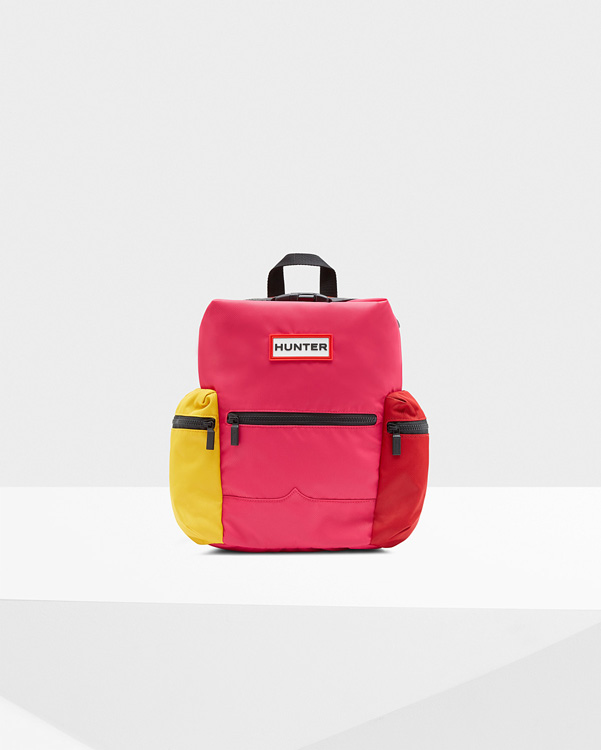  Hunter original colour block mini top clip backpack : bright pink