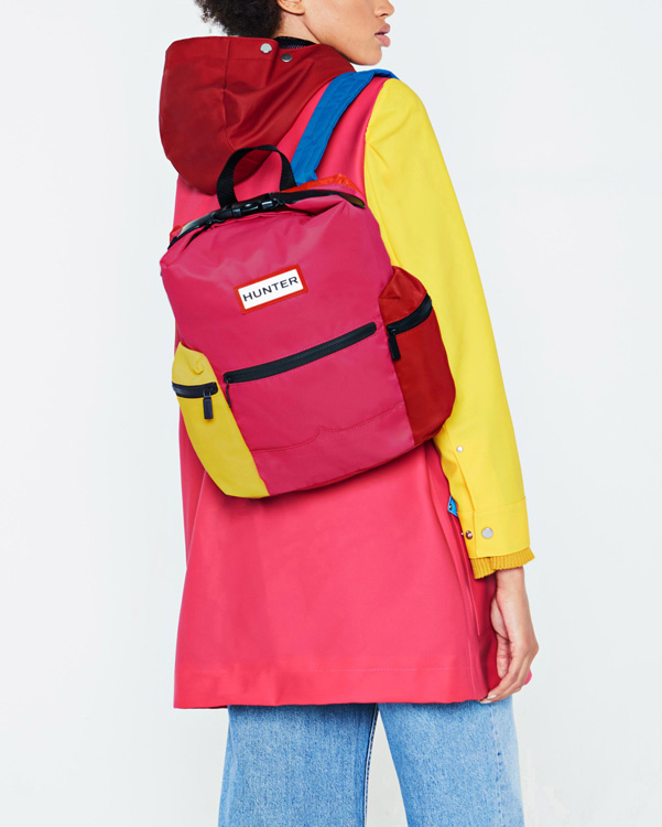  Hunter original colour block mini top clip backpack : bright pink