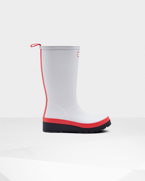  Hunter original play tall wellington boots : hunter red/multi