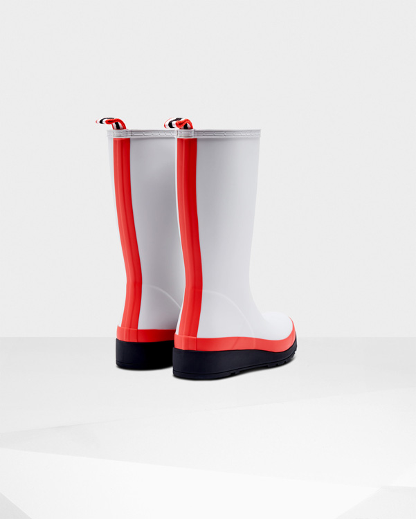  Hunter original play tall wellington boots : hunter red/multi