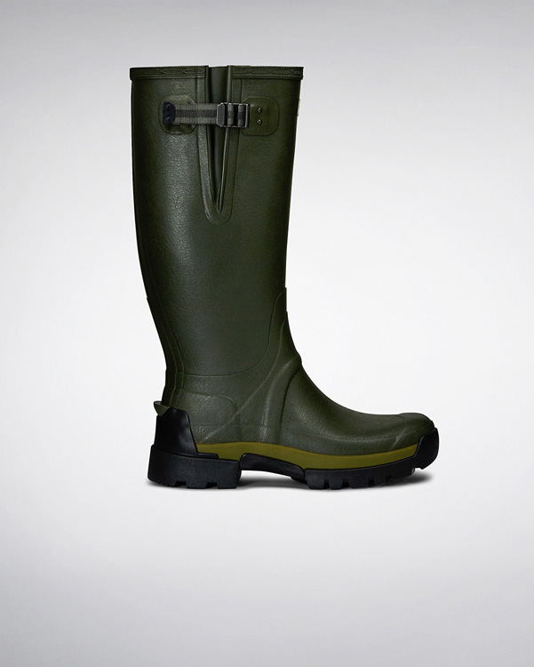  Hunter men's balmoral bamboo carbon wellington boots : dark olive