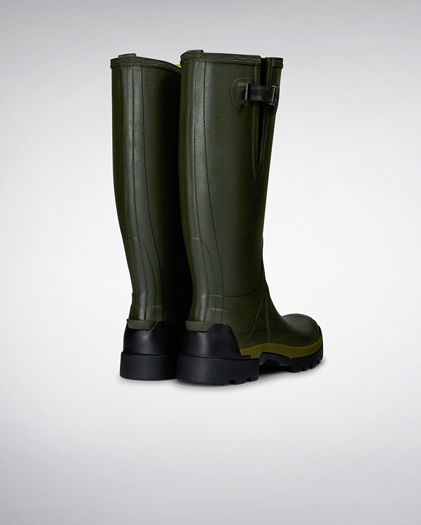  Hunter men's balmoral bamboo carbon wellington boots : dark olive