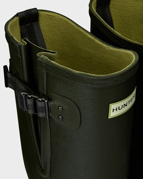  Hunter men's balmoral bamboo carbon wellington boots : dark olive