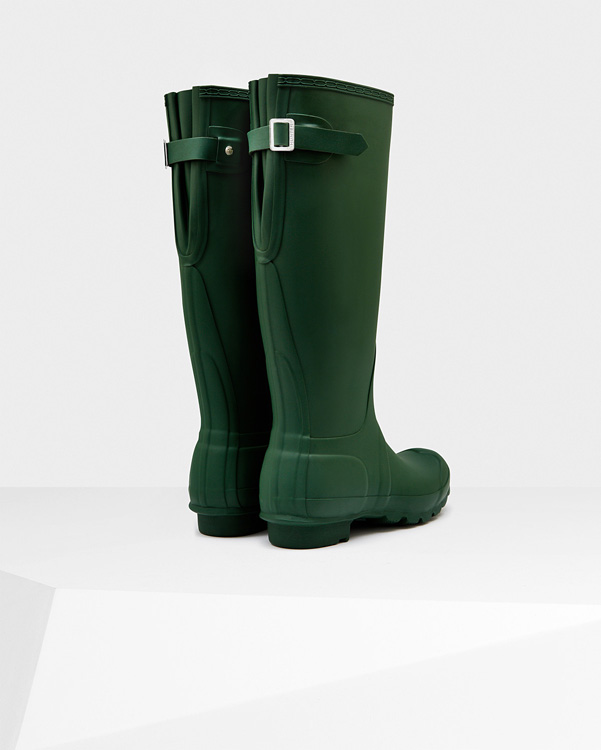  Hunter women's original tall back adjustable wellington boots : hunter green