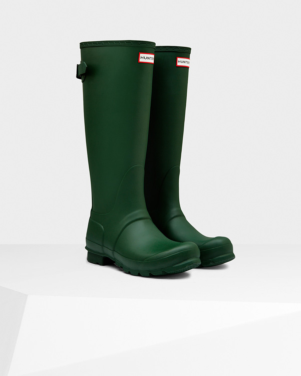  Hunter women's original tall back adjustable wellington boots : hunter green