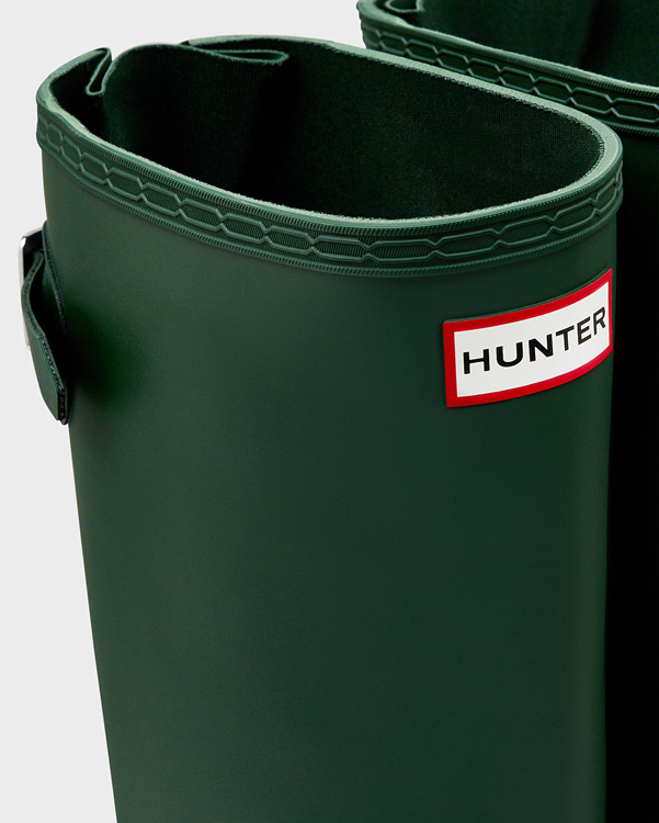  Hunter women's original tall back adjustable wellington boots : hunter green