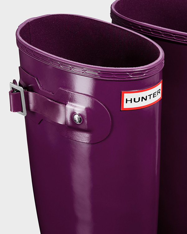  Hunter women's original tall gloss wellington boots : violet