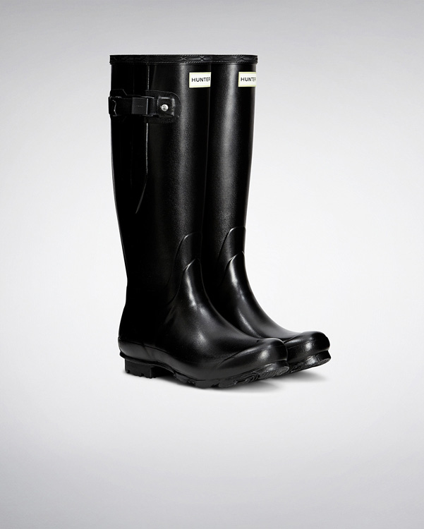  Hunter women's norris field side adjustable wellington boots : black