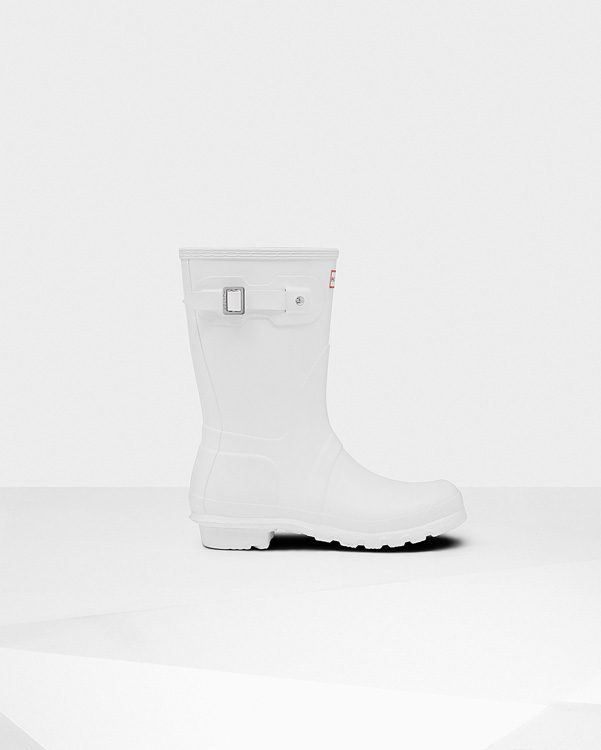  Hunter women's original short wellington boots : white