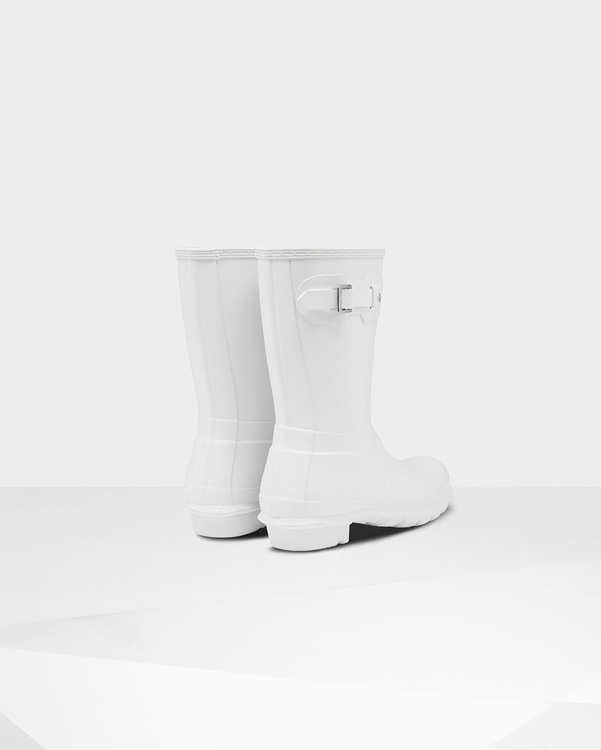  Hunter women's original short wellington boots : white