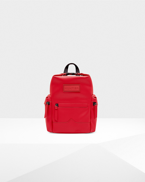  Hunter original mini top clip backpack - rubberised leather : military red