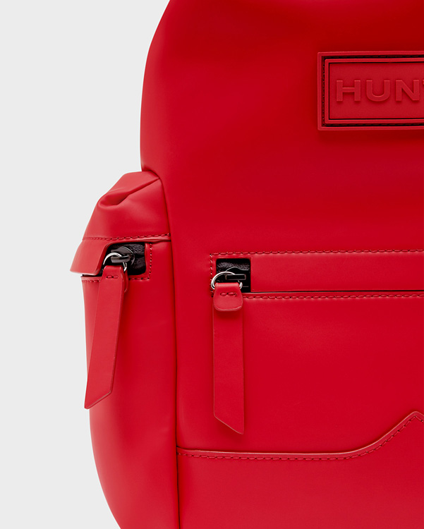  Hunter original mini top clip backpack - rubberised leather : military red