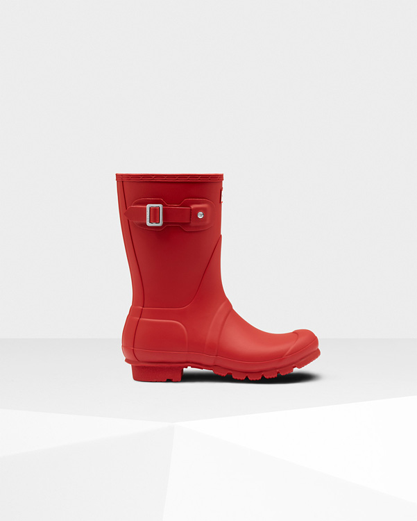  Hunter women's original short wellington boots : military red