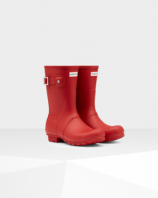  Hunter women's original short wellington boots : military red