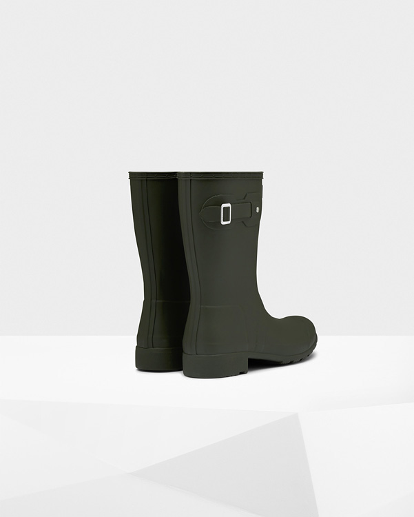  Hunter women's original tour short wellington boots : dark olive