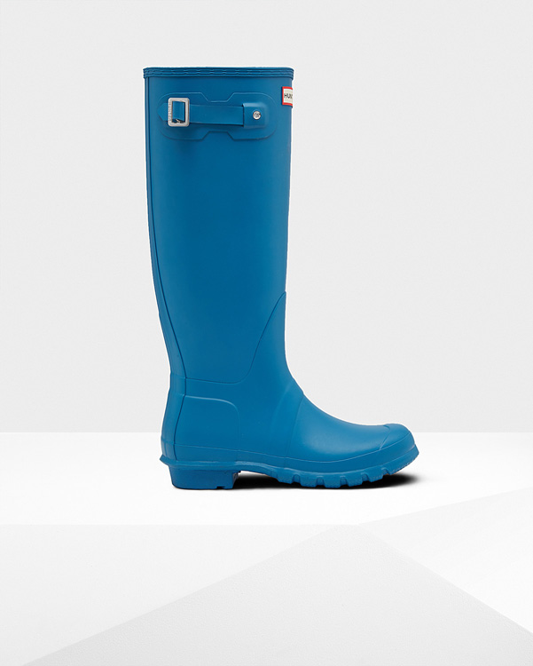  Hunter women's original tall wellington boots : ocean blue