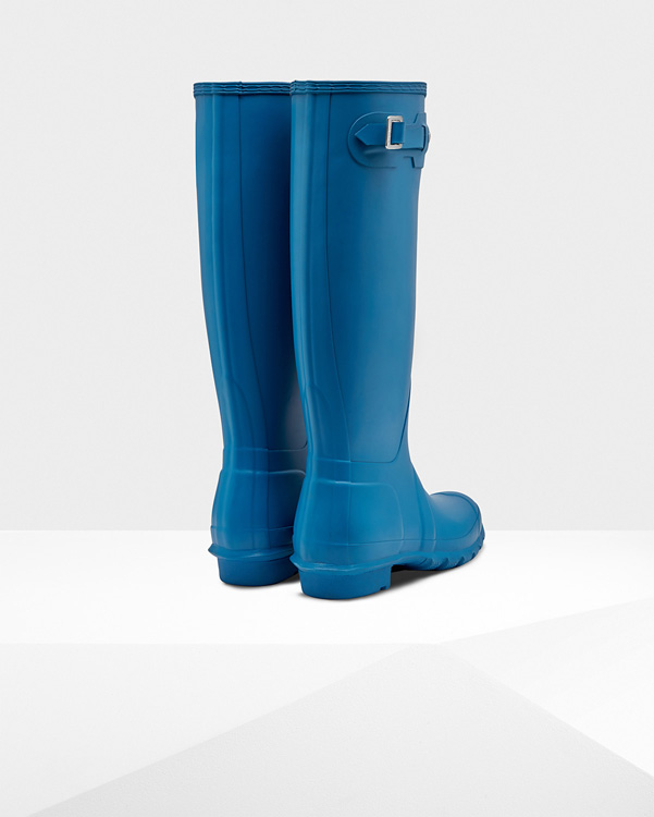  Hunter women's original tall wellington boots : ocean blue