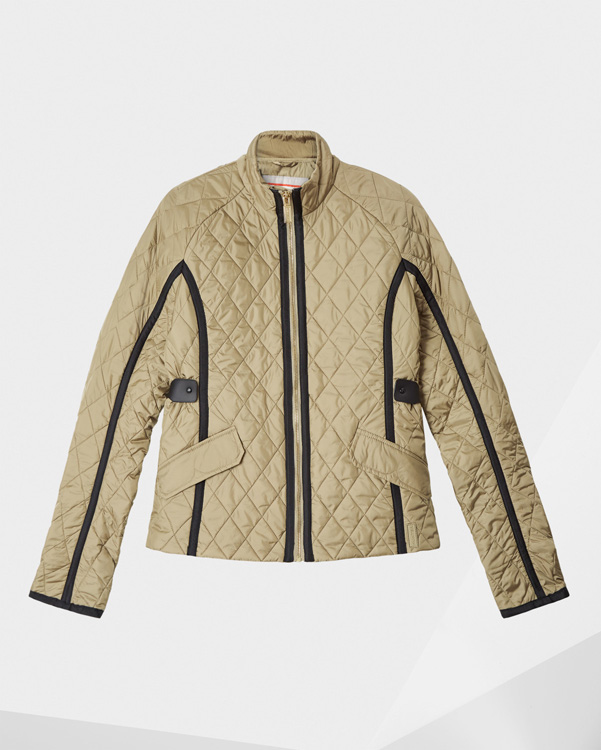  Hunter women's refined quilted trench jacket : reed