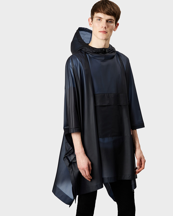  Hunter original vinyl poncho : navy