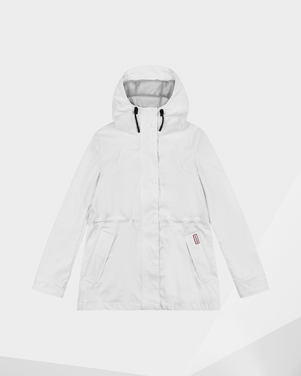  Hunter women's original lightweight rubberised jacket : white