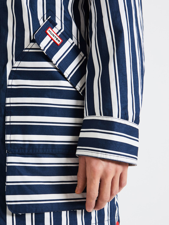  Hunter men's original cotton hunting coat : navy/white stripe