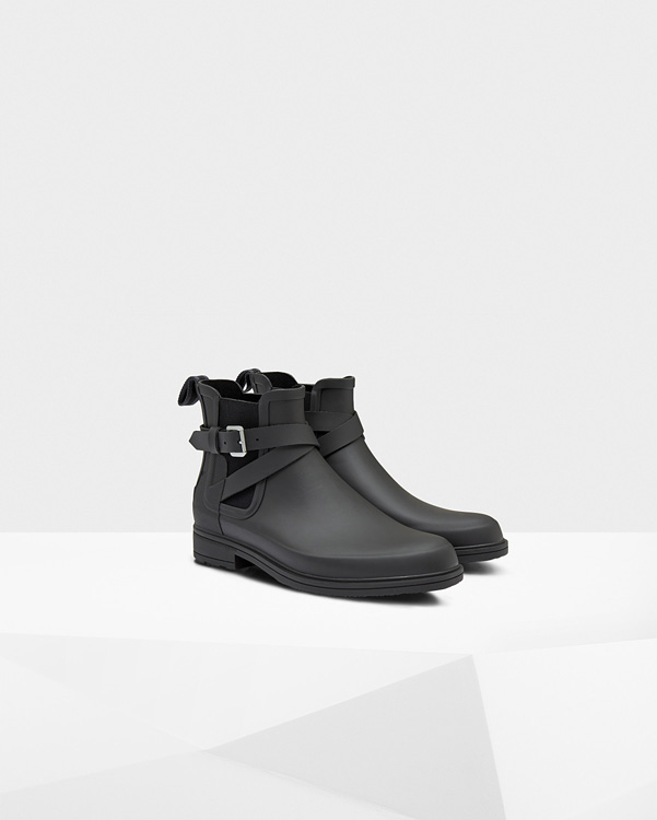  Hunter men's original festival chelsea boots : black/black