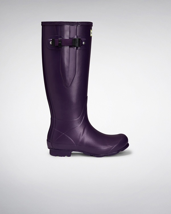  Hunter women's norris field side adjustable wellington boots : dark iris