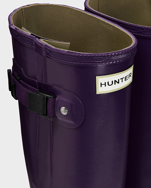  Hunter women's norris field side adjustable wellington boots : dark iris