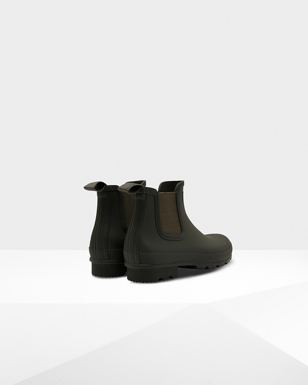  Hunter men's original chelsea boots : dark olive