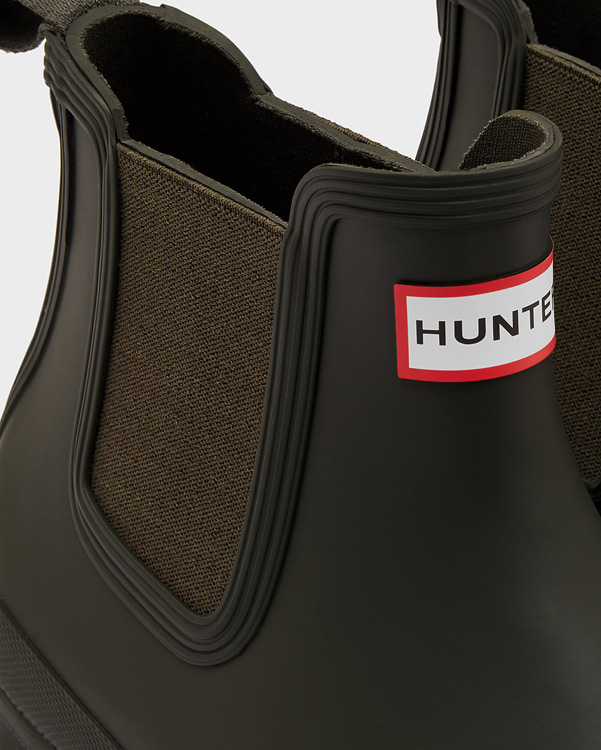  Hunter men's original chelsea boots : dark olive