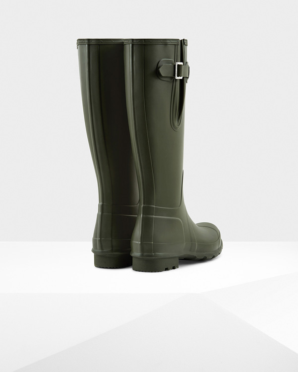  Hunter men's original side adjustable wellington boots : dark olive