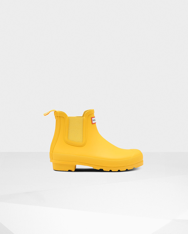  Hunter women's original chelsea boots : yellow