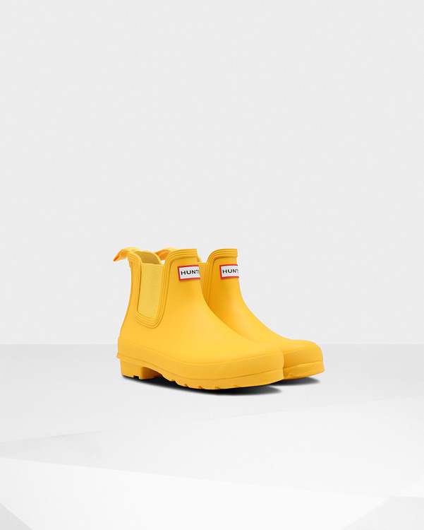  Hunter women's original chelsea boots : yellow