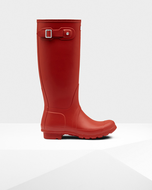  Hunter women's original tall wellington boots : military red