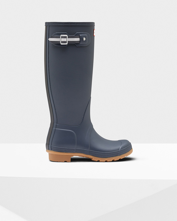  Hunter women's original sissinghurst tall wellington boots : navy/black