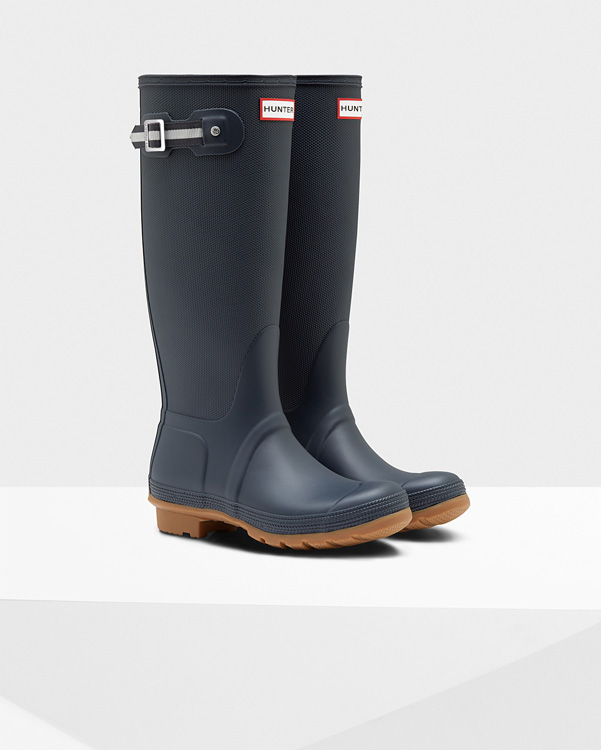  Hunter women's original sissinghurst tall wellington boots : navy/black