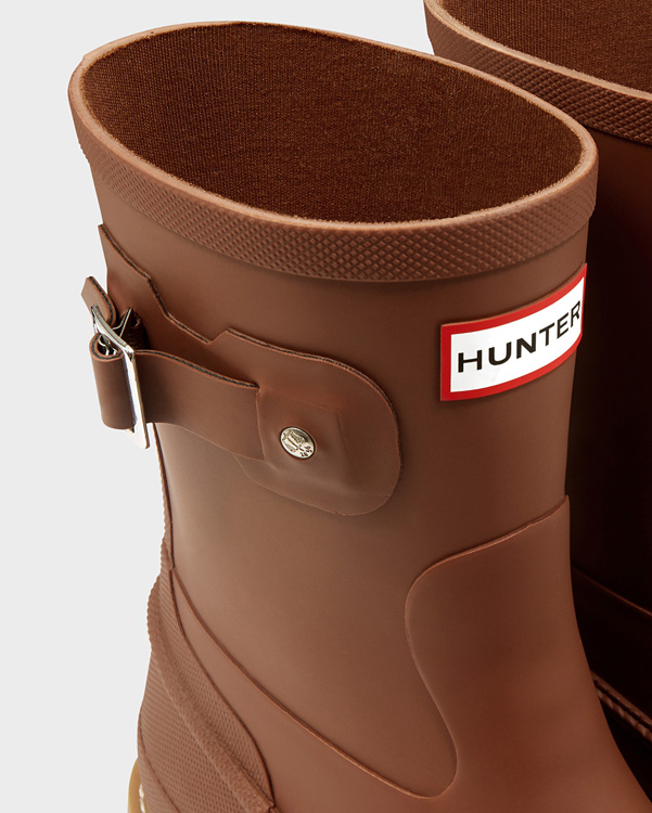  Hunter men's original moc toe short wellington boots : pine cone