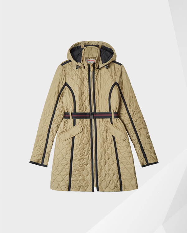  Hunter women's refined quilted trench coat : reed